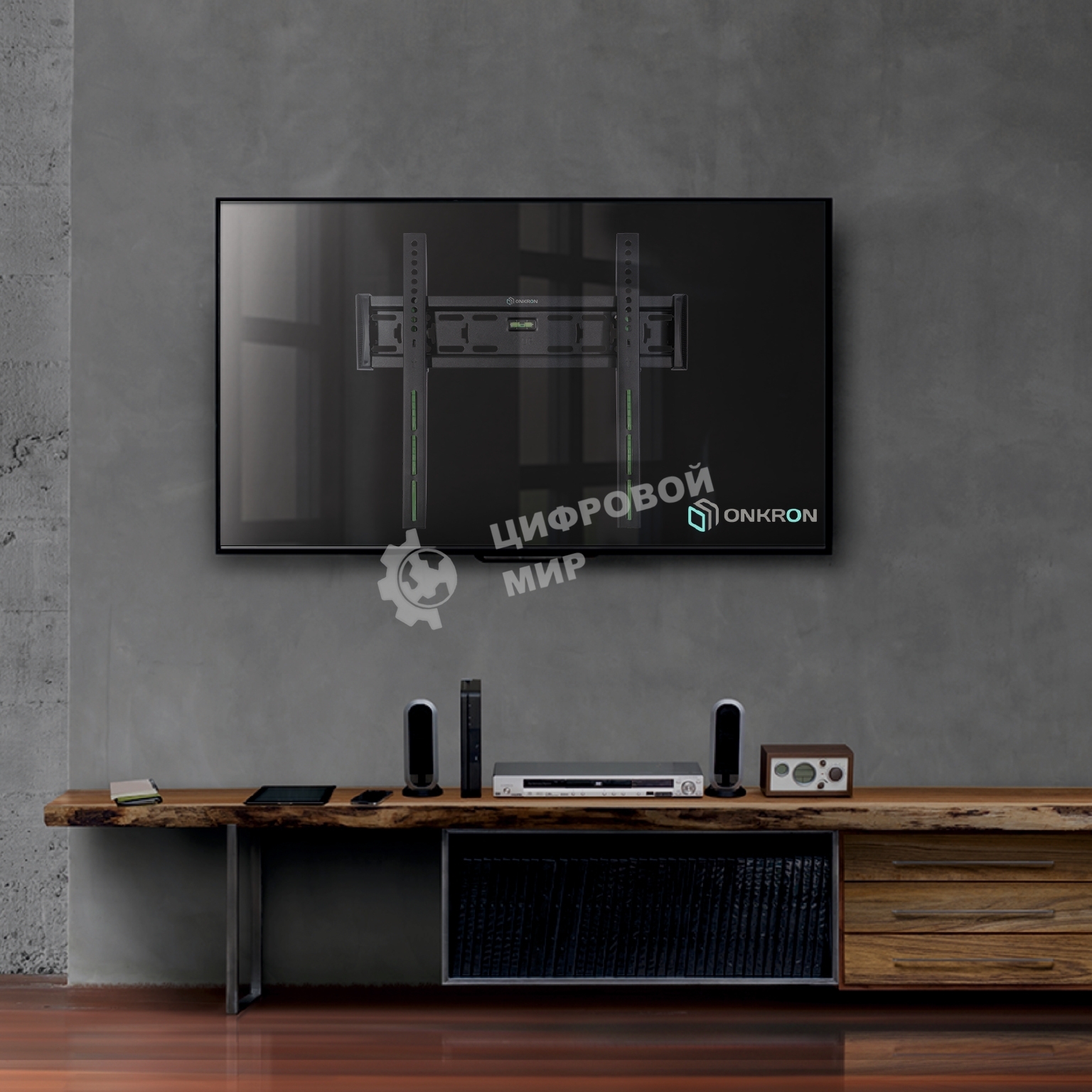 Кронштейн ONKRON FM5/32-55'' макс 400x400 наклон 0º от стены: 29мм макс вес 56,8кг