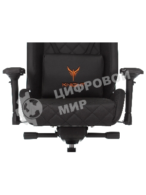 Кресло игровое Knight TITAN черный ромбик эко.кожа с подголов. крестовина металл