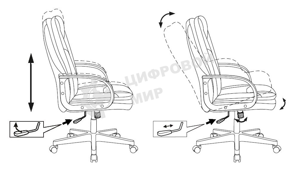 Кресло руководителя Бюрократ CH-868LT/#B черный искусственная кожа