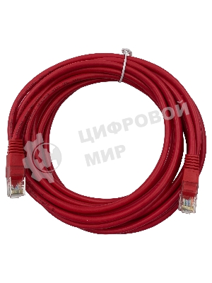 Патч-корд Buro UTP 4 пары cat.5e CCA molded 5м красный RJ-45 (m)-RJ-45 (m)