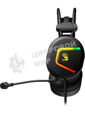 Гарнитура Bloody MC750 чёрный, проводная, USB, подсветка