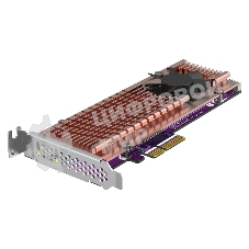 Плата расширения QNAP QM2-2P-244A Dual M.2 22110/2280 SATA SSD expansion card (PCIe Gen2 x2), Low-profile bracket pre-loaded, Low-profile flat and Full-height are bundled (shorter version to support TVS-x82/TS-x77 PCIe slot 2 & slot 3)