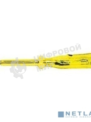 Отвертка индикаторная КУРС желтая ручка 100 - 500 В, 140 мм 56501