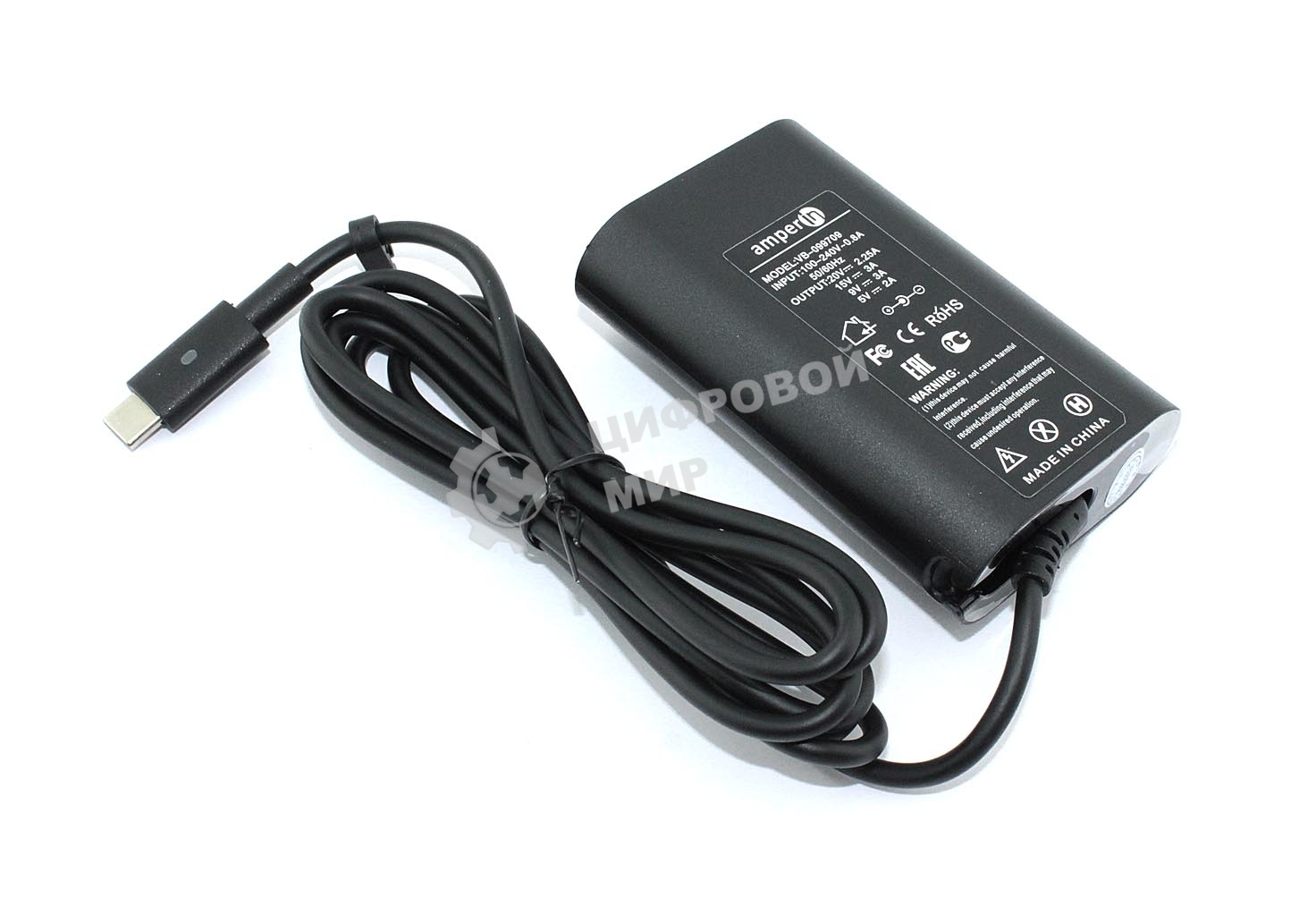 Блок питания (сетевой адаптер) Amperin 5V 3A - 20V 2.25A 45W Type-C, тонкий корпус