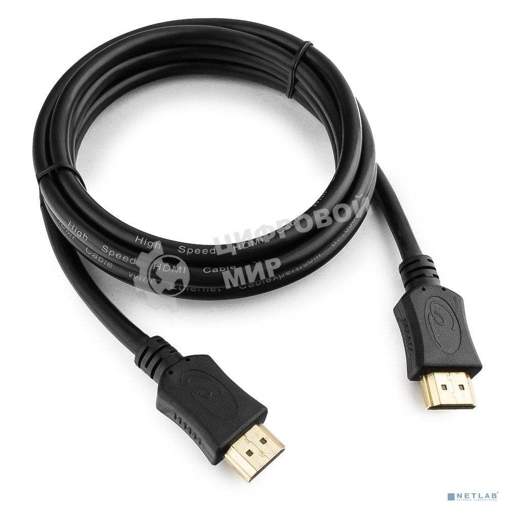 Кабель HDMI Cablexpert CC-HDMI4L-1.5M, 19M/19M, v2.0, Light, позол.разъемы, экран, 1.5м, черный, пакет