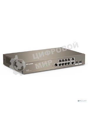 Коммутатор управляемый IP-COM G5312F L3, 12 портов, 10х1 Гбит/с, Base-X SFP 2х1 Гбит/с, настольный