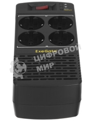 Стабилизатор ExeGate Power AD5000-1000 (1000VA/500W, диапазон 150...280В, 4 евророзетки)