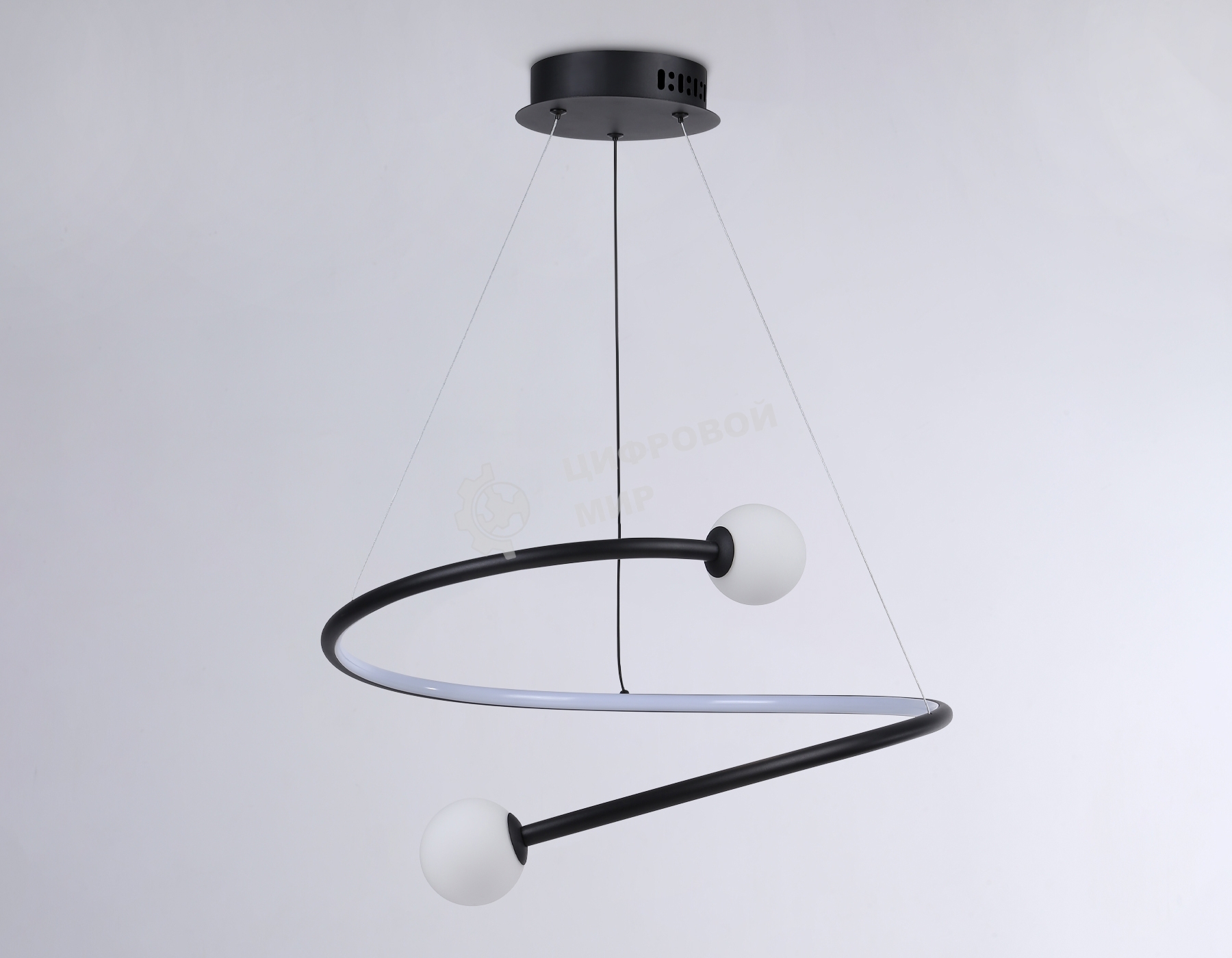 Светильник Ambrella light FL66293 BK черный 39W 3000K-6400K D500*1000 (ПДУ ИК)