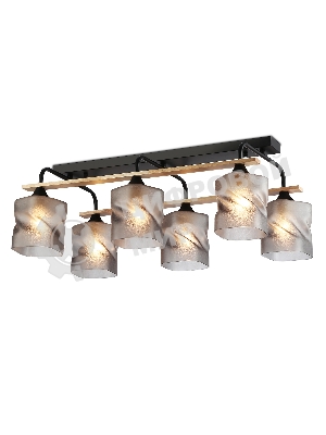 Светильник Ambrella light TR3033250/6 BK/WD черный/дерево E27/6 max 60W 580*340*245
