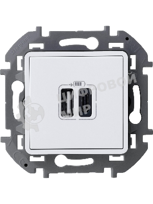 Зарядное устройство 2 разъема USB A-C 240В/5В 3000мА белый