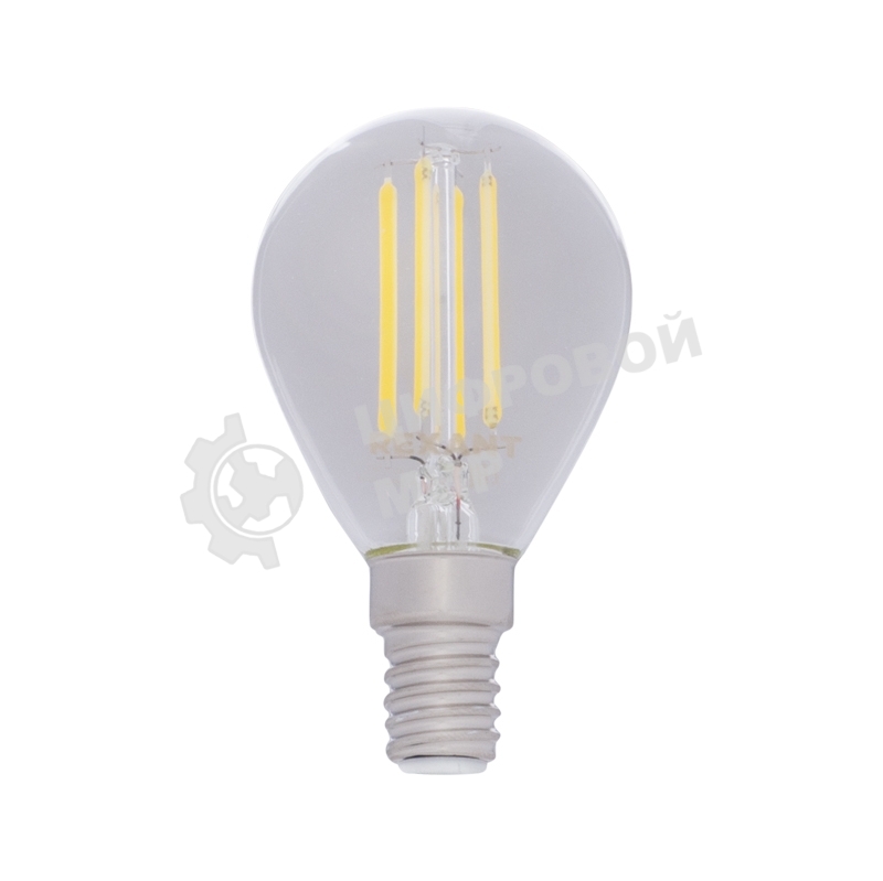 Лампа светодиодная филаментная Rexant Шарик GL45 9.5 Вт 950 Лм 4000K E14 прозрачная колба