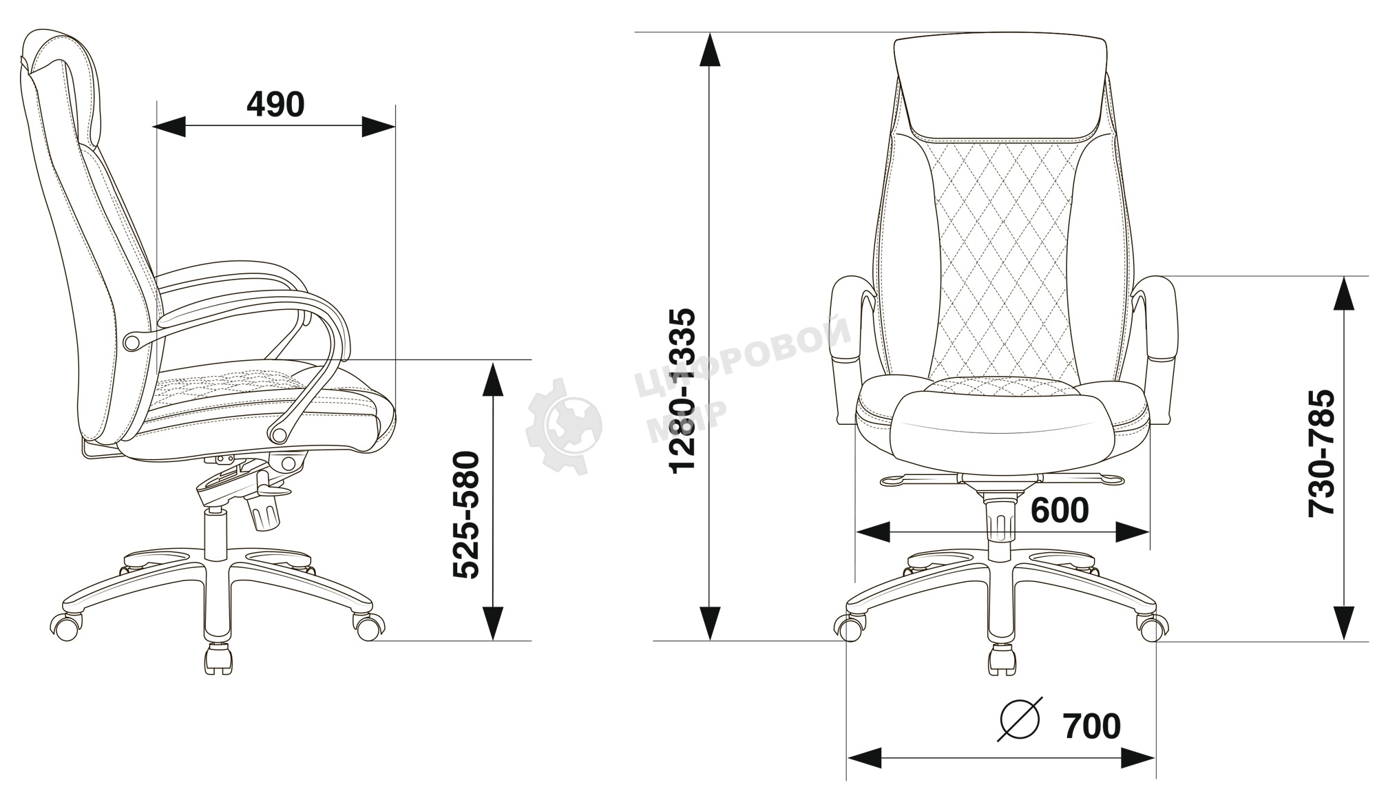 Кресло руководителя Бюрократ T-9924SL черный, кожа, крестовина металл хром
