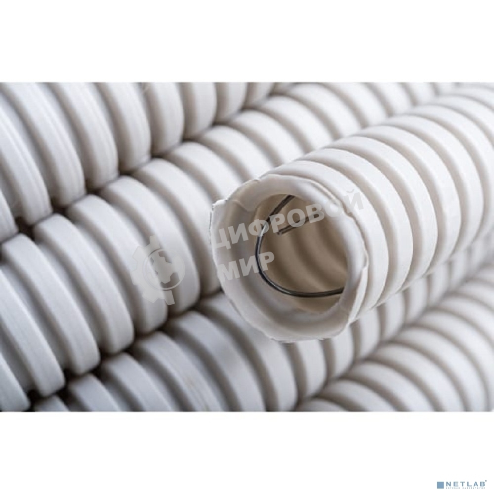 Труба гофрированная ПВХ ЭРА (серый) d 20 мм с зонд. легкая 100 м (15)