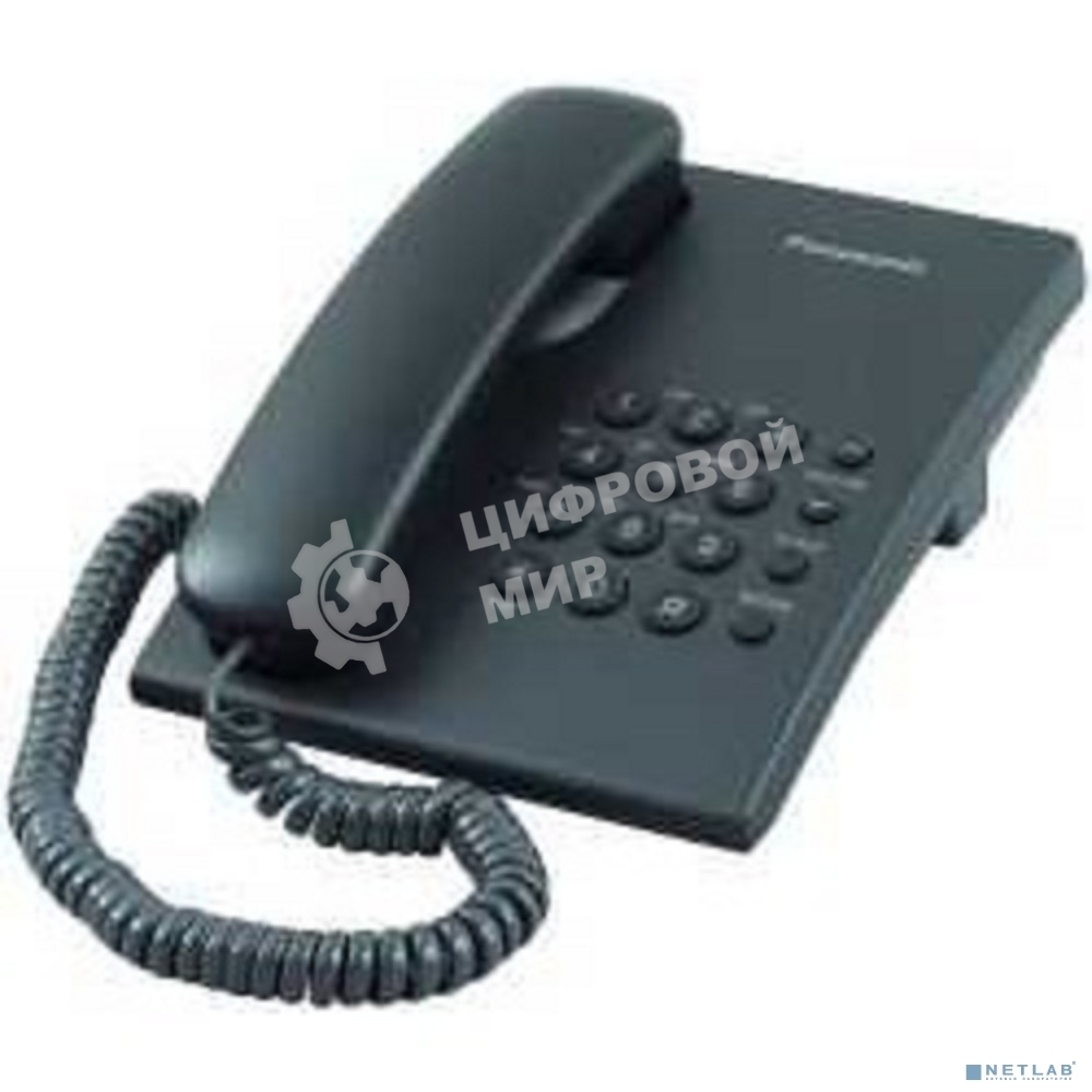 Телефон проводной Panasonic KX-TS2350RUB черный повтор номера, регул-ка громкости, кр.на стену
