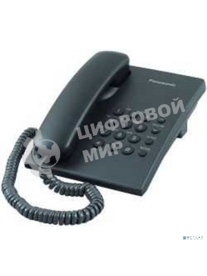 Телефон проводной Panasonic KX-TS2350RUB черный повтор номера, регул-ка громкости, кр.на стену