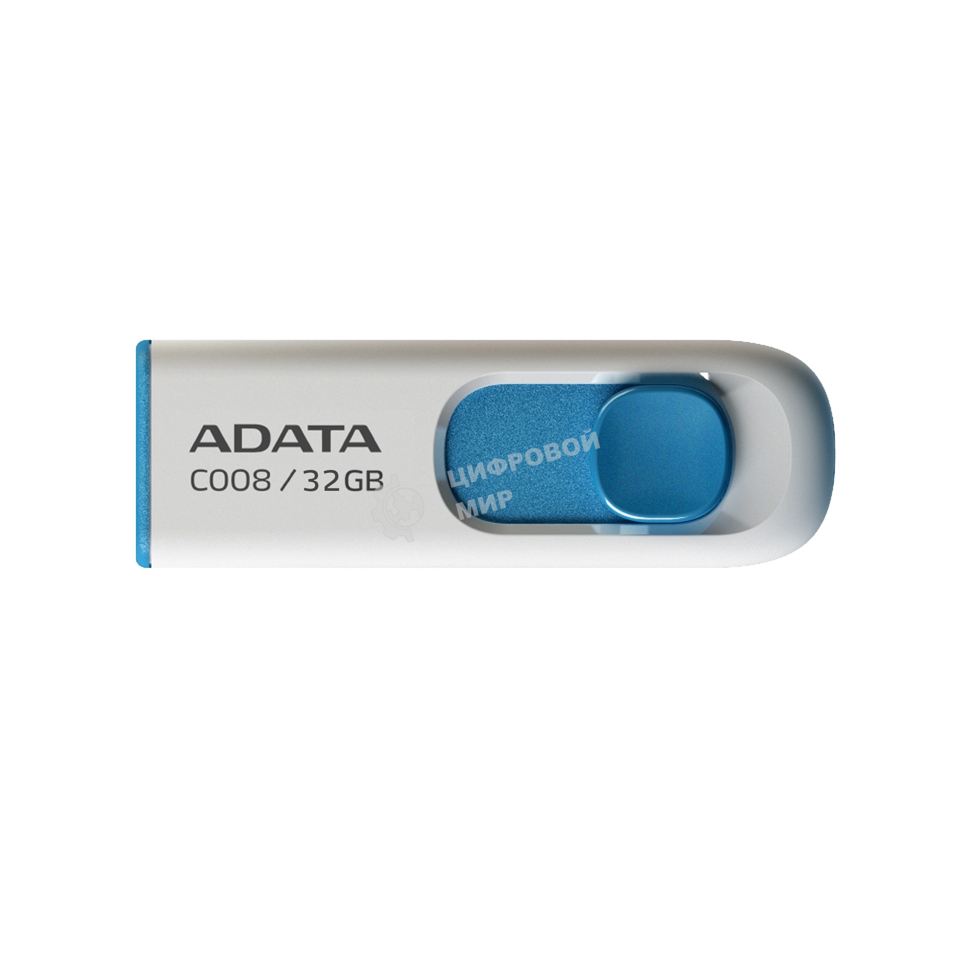 Флешка USB ADATA C008 (AC008-32G-RWE), 32Gb, USB 2.0, R/W 15/5, белый/синий