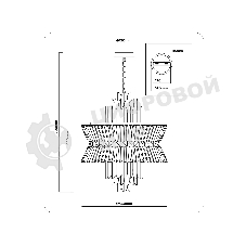 Люстра Ambrella light LH41020/12 BK/CL черный/прозрачный E14*12 max 40W D560*660