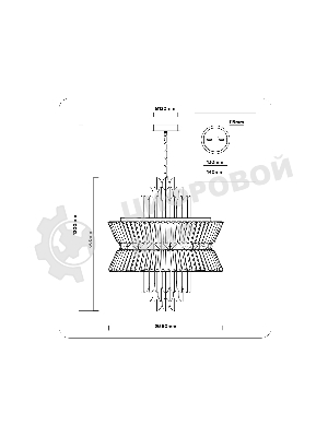 Люстра Ambrella light LH41020/12 BK/CL черный/прозрачный E14*12 max 40W D560*660