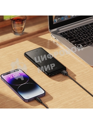 Внешний аккумулятор 10000mAh 2USB+1Type-C+1micro USB 2.0A Hoco J153 (Black)