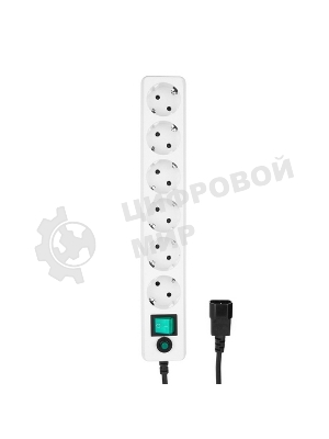 Сетевой фильтр Гарнизон ЕНW-0 0,5 м 6 розеток белый для UPS 