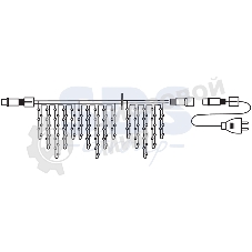 Гирлянда Neon-night Айсикл (бахрома) светодиодный, 4,0 х 0,6 м, черный провод каучук, 230 В, диоды синие, 128 LED