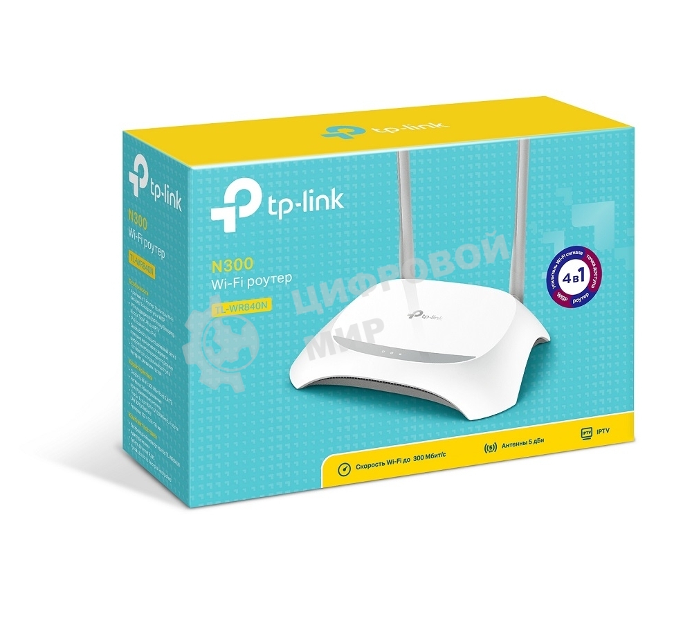 Роутер беспроводной TP-Link TL-WR840N N300 10/100BASE-TX белый
