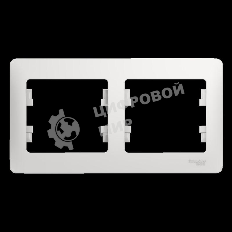 Рамка 2-м Glossa горизонт. белый SchE GSL000102