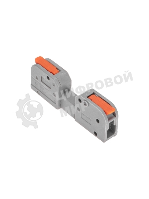 Клемма Rexant СМК 222-421R проходная разъемная 1 полюс серый 0,2-2,5/4 мм² (50 шт/уп)