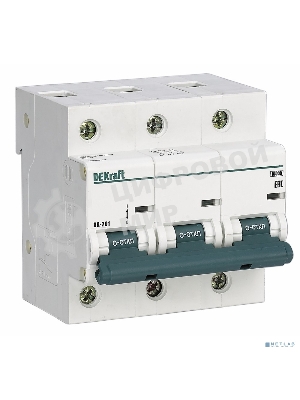 Выключатель автоматический DEKraft ВА-201 3Р 80А (D) 10кА
