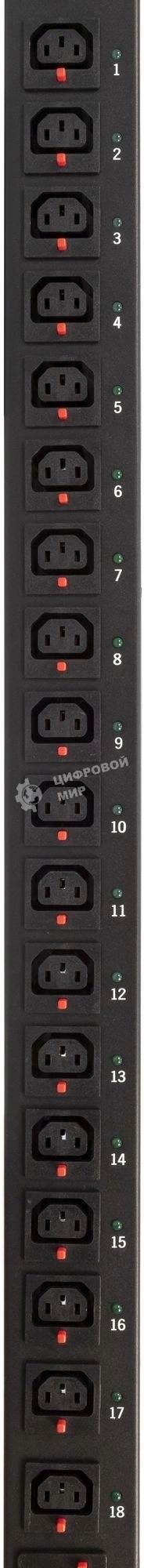 Блок распределения питания Powercom PDU-16AVMS20-18C13-2C19 18xC13+2xC19, 16A, 1,5U (1968234)