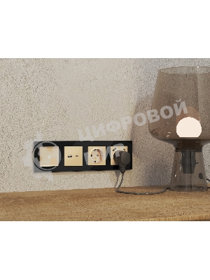 Комплект механизма розетки ALFA Шампань 2USB A+C 20W (быстрая зарядка) QUANT (AP6110, VM177) MA611010