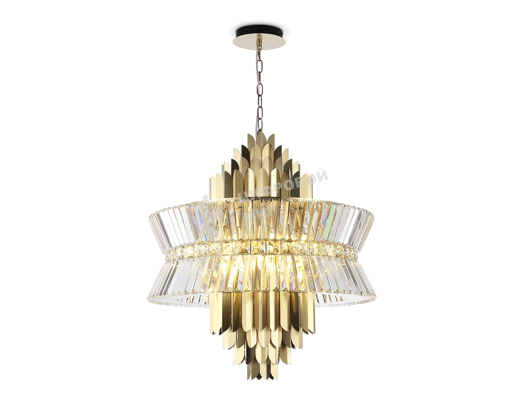 Люстра Ambrella light LH41023/18 BS/CL латунь/прозрачный E14*18 max 40W D700*750