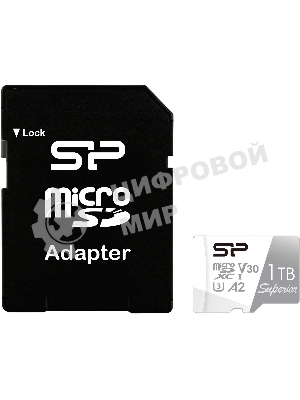 Флеш карта microSDXC 1Tb Class10 Silicon Power SP001TbSTXDA2V20SP Superior + adapter