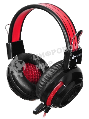 Проводные наушники Oklick HS-G300 черный/красный, полноразмерные, Jack 3.5 мм