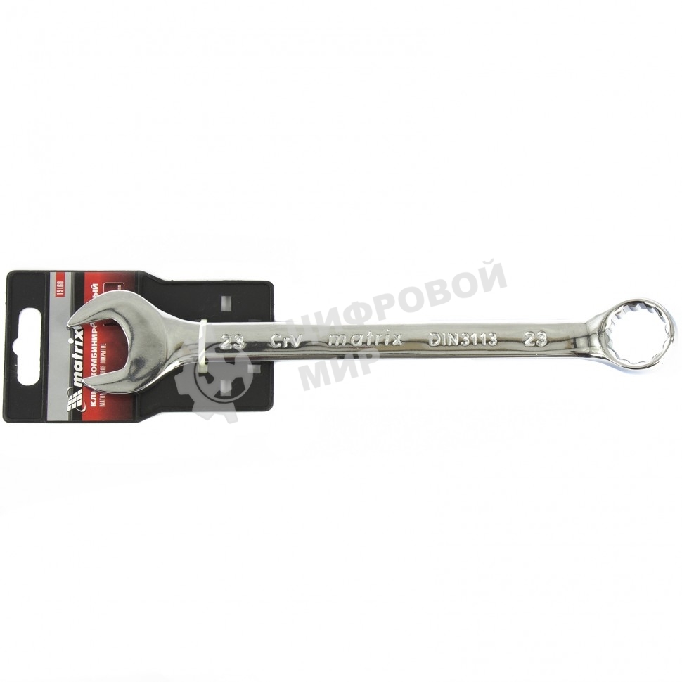 Ключ комбинированный Matrix, 23 мм, CrV, полированный хром