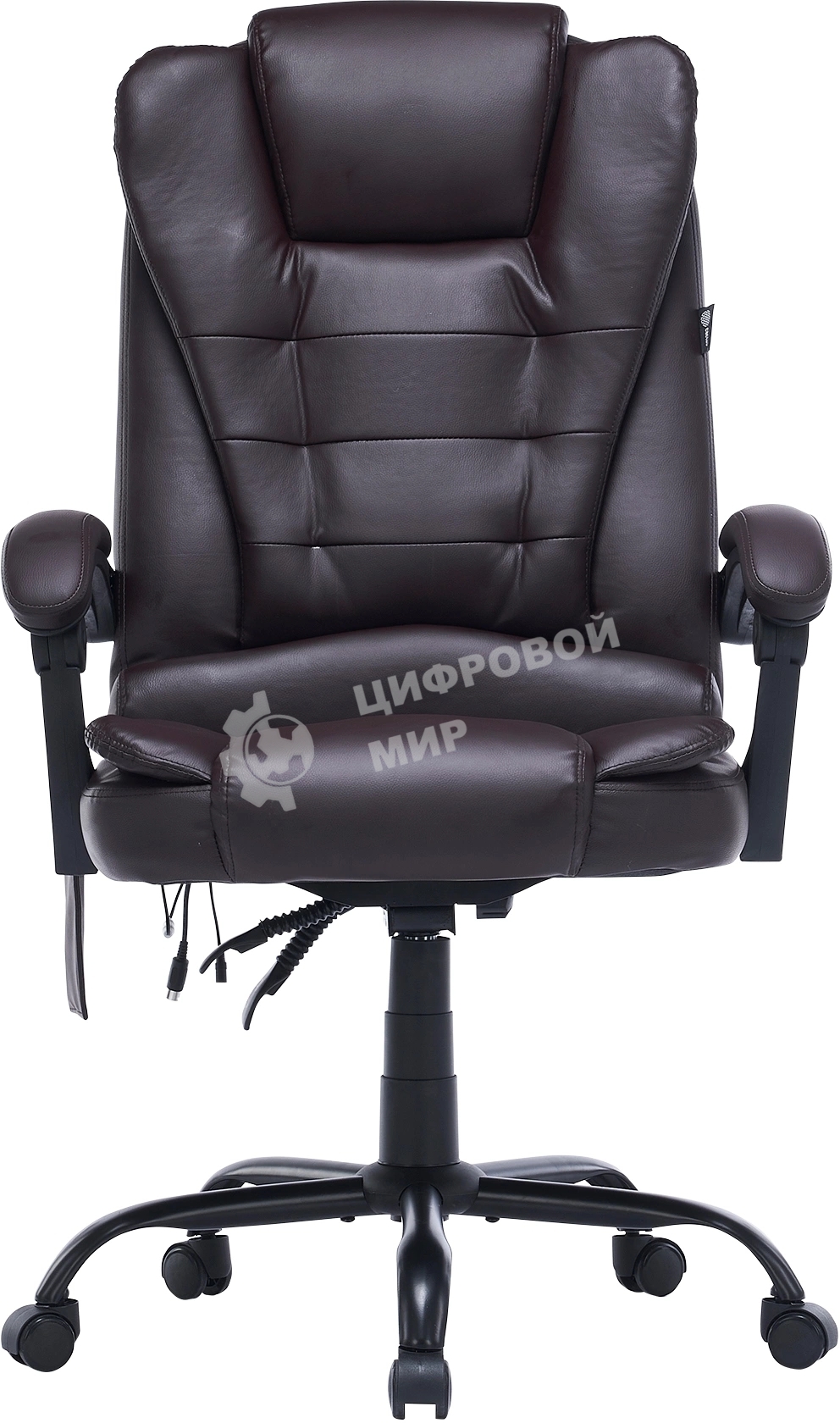 Кресло компьютерное Cactus CS-CHR-OC03M-BR темно-коричневый, эко.кожа, с подголовником
