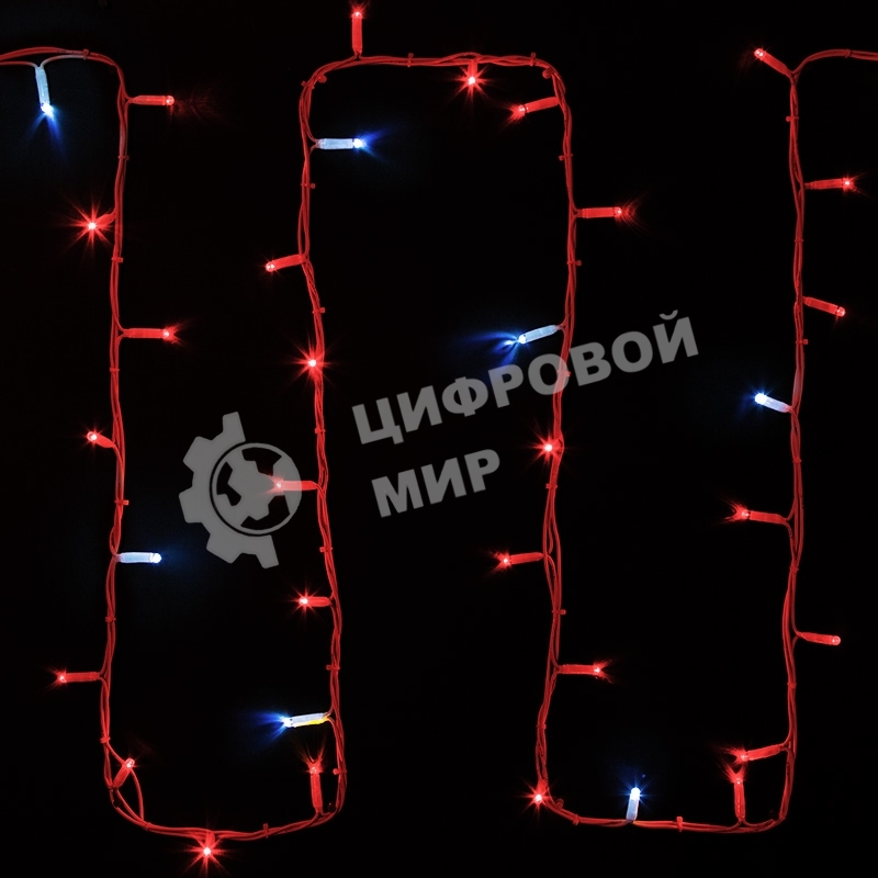Гирлянда светодиодная Нить 20м 200 LED КРАСНЫЙ белый каучук IP67 эффект мерцания 230В соединяется нужен блок 315-001 NEON-NIGHT