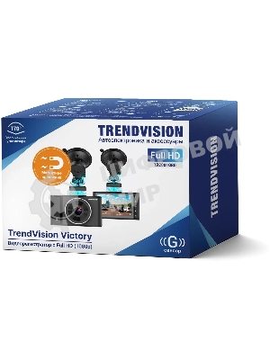 Видеорегистратор TrendVision VICTORY DUAL черный 2Mpix 1080x1920 1080p 170гр. GPS GP6248