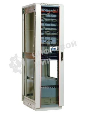 Шкаф телеком. напольный 42U (600x800) дверь стекло (ШТК-М-42.6.8-1ААА) (3 коробки)