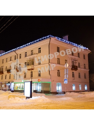 Гирлянда Neon-night Айсикл (бахрома) светодиодный, 4,0 х 0,6 м, черный провод каучук, 230 В, диоды белые, 128 LED