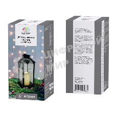 Декоративный фонарь Neon-night со свечой 14x14x29 см, черный корпус, теплый белый цвет свечения