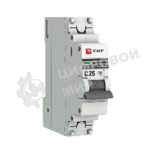 Выключатель автоматический модульный 1п C 25А 4.5кА ВА 47-63 PROxima EKF mcb4763-1-25C-pro