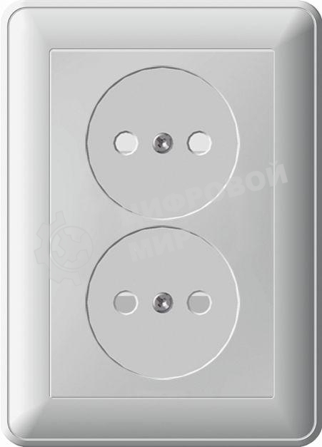 Розетка 2-м СП W59 16А IP20 защ. шторки без заземл. бел. SchE RS16-254-18