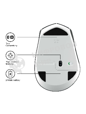 Мышь беспроводная Logitech M720 Triathlon черный, 1000 dpi, радиоканал, Bluetooth, USB, кнопки - 8