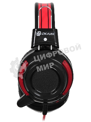 Проводные наушники Oklick HS-G300 черный/красный, полноразмерные, Jack 3.5 мм