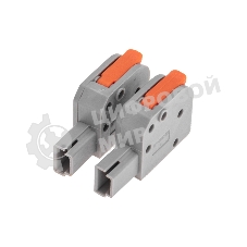 Клемма Rexant СМК 222-421R проходная разъемная 1 полюс серый 0,2-2,5/4 мм² (50 шт/уп)