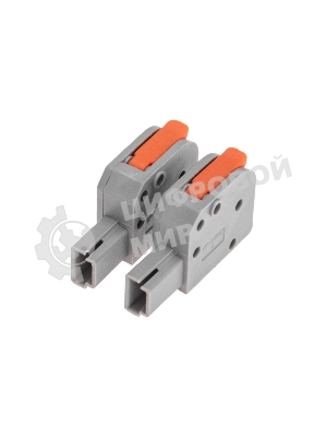 Клемма Rexant СМК 222-421R проходная разъемная 1 полюс серый 0,2-2,5/4 мм² (50 шт/уп)