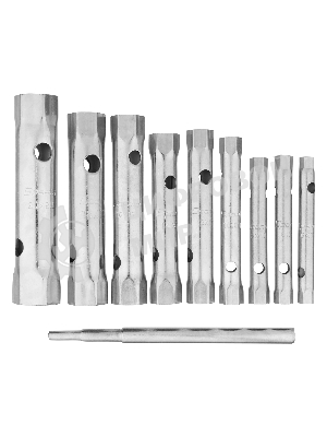 Набор ключей-трубок торцевых Sparta 6 - 22 мм, вороток, оцинкованные, 9 шт.