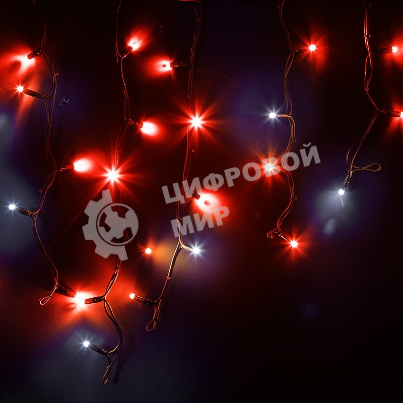 Гирлянда светодиодная Бахрома (Айсикл) 4,0х0,6м 128 LED КРАСНЫЙ черный каучук 3,3мм IP67 эффект мерцания 230В нужен блок 315-000 NEON-NIGHT