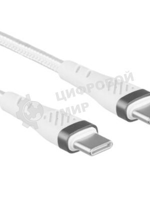 Кабель PERFEO USB C вилка - C вилка, 60W, белый, 1 м, POWER (C1104)